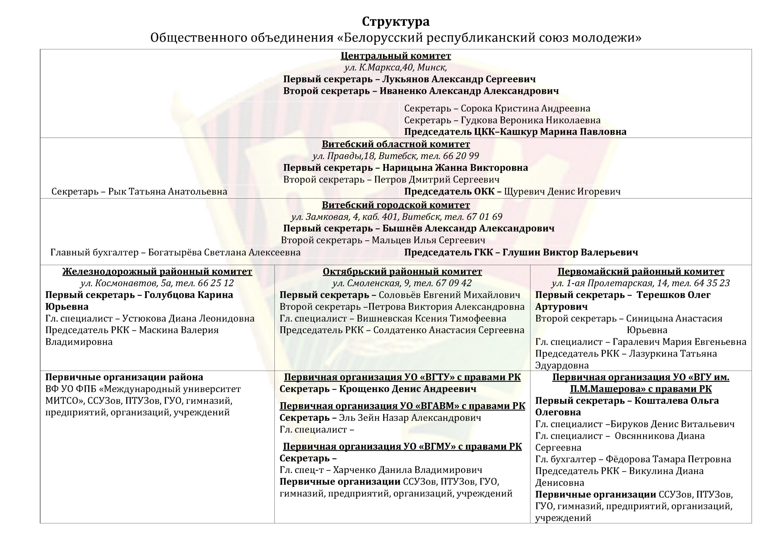 СТРУКТУРА БРСМ